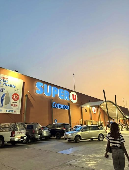 Super U shopping centre in Cotonou at sunset